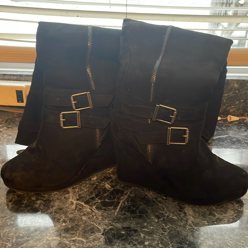 Wide calf knee high boots